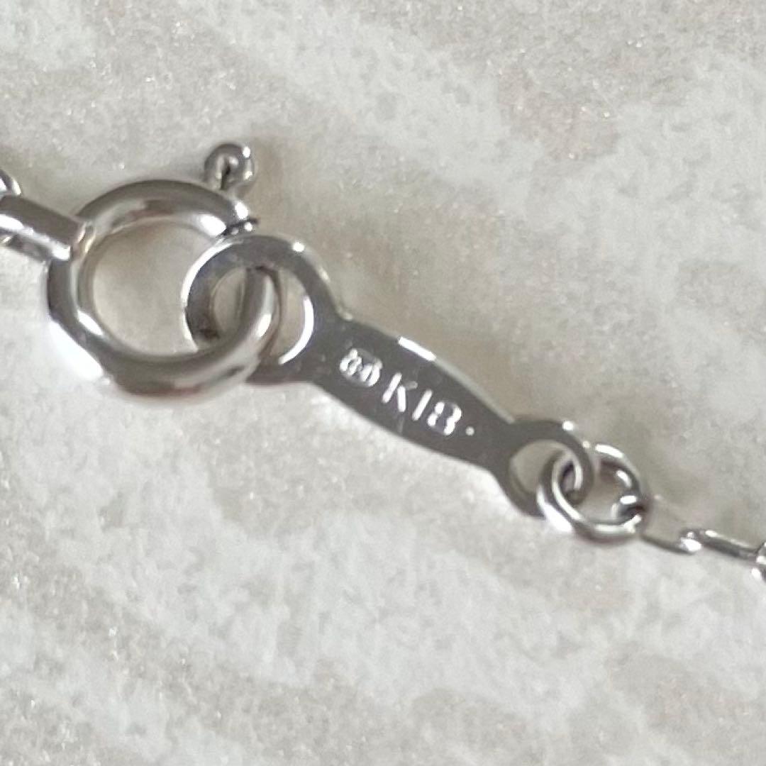 ミキモト K18 ホワイトゴールド ダイヤモンド 0.1ct ネックレス 箱あり