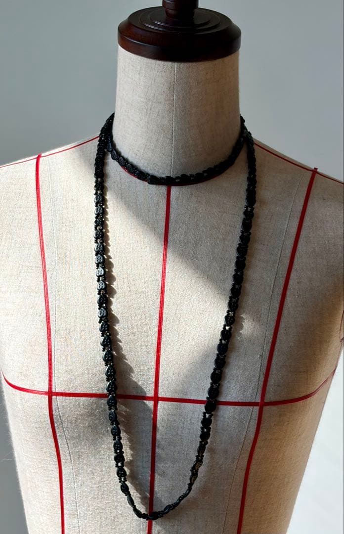 本日出品最終 半額以下 モーニングジュエリー ジェット ロングネックレス