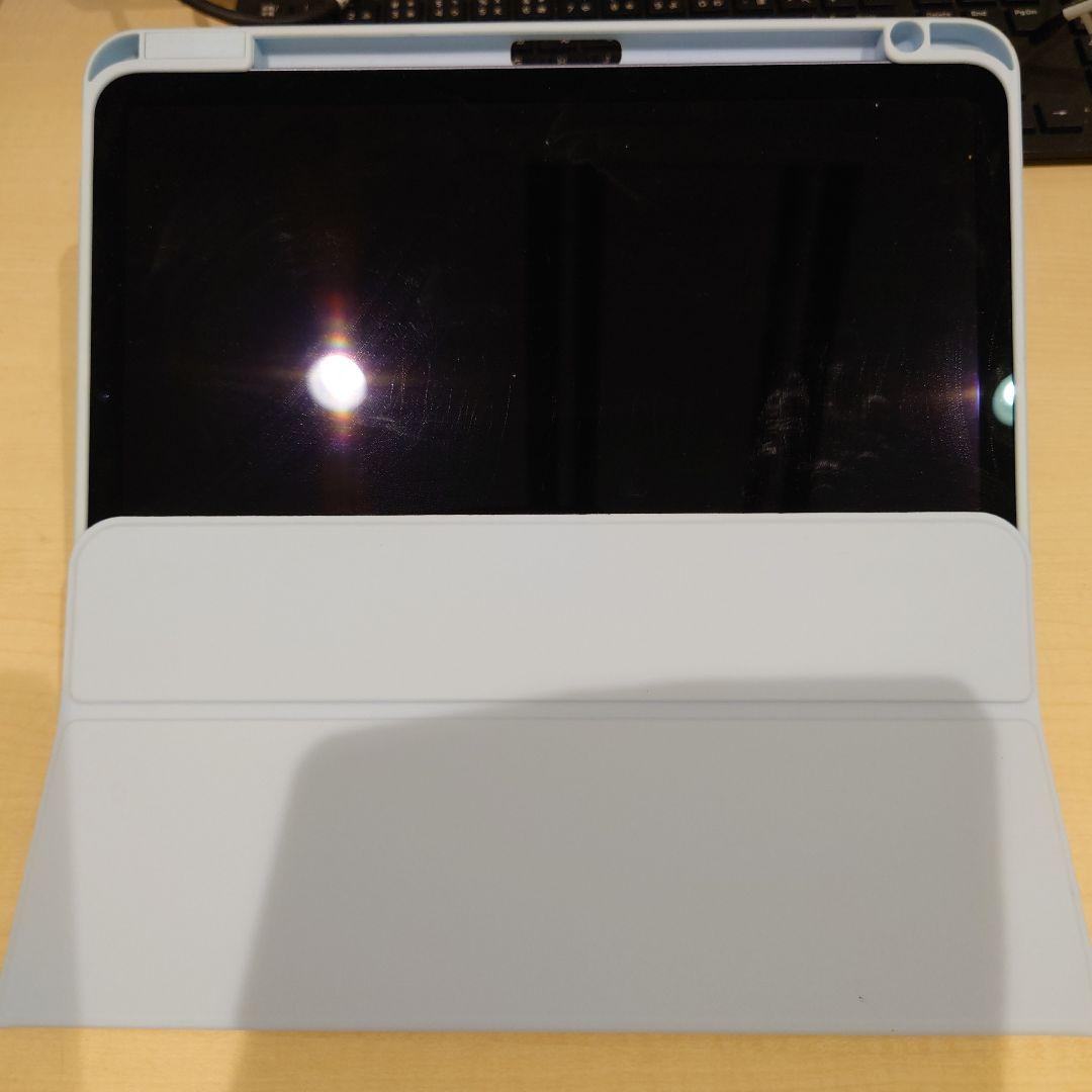 iPad Air パープル 第5世代 本体にスタンド兼用ハードカバーとペン付き