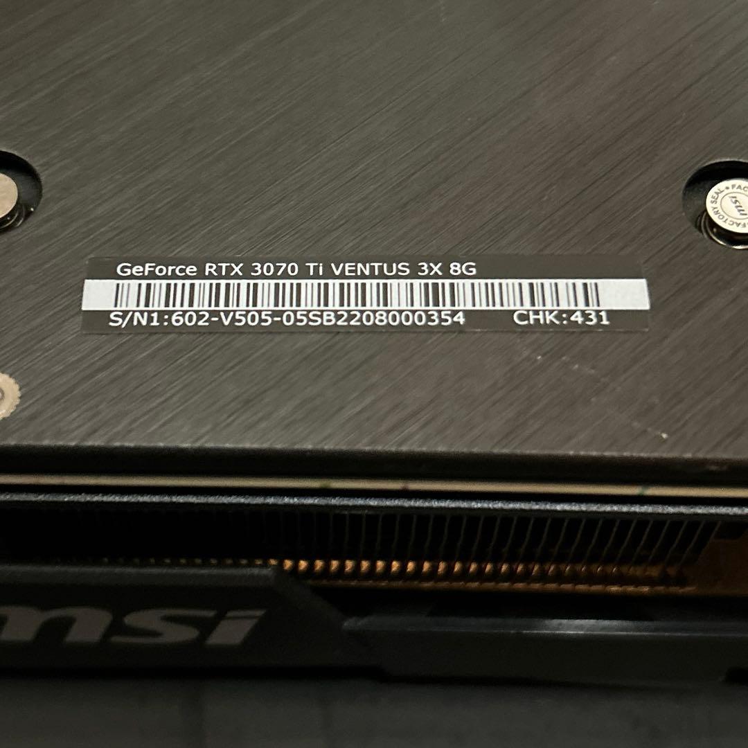 【数日限り値下げ】MSI RTX 3070 Ti Ventus 3X 8G OC