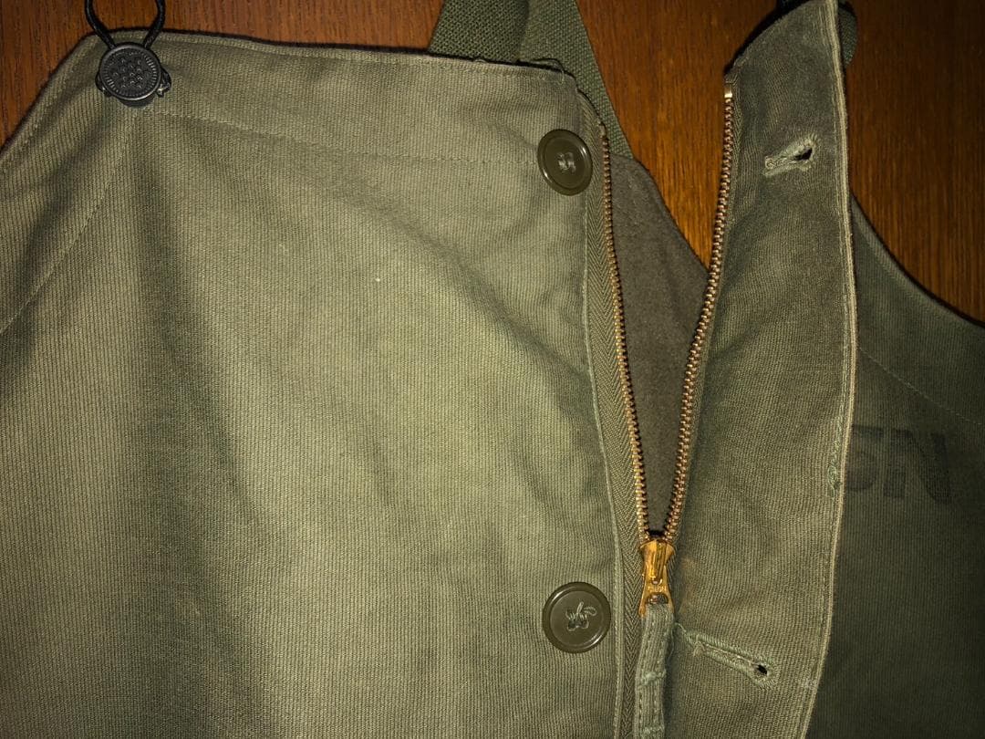 US NAVYデッキパンツオーバーオールUSネイビーTALON古着VINTAGE