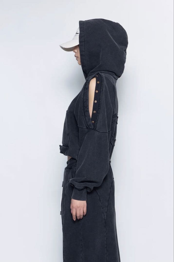 トップス THEREDTHREAD S open shoulder hoodie