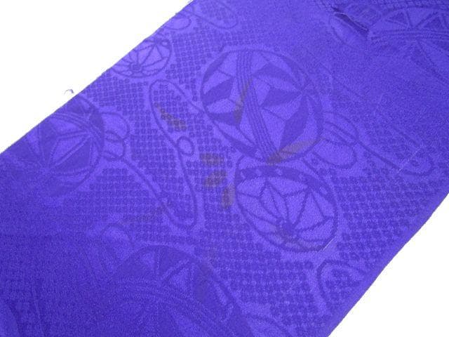 4点まとめて専用＝WA=19★紫地*手毬がたくさん*綸子*古布はぎれ★