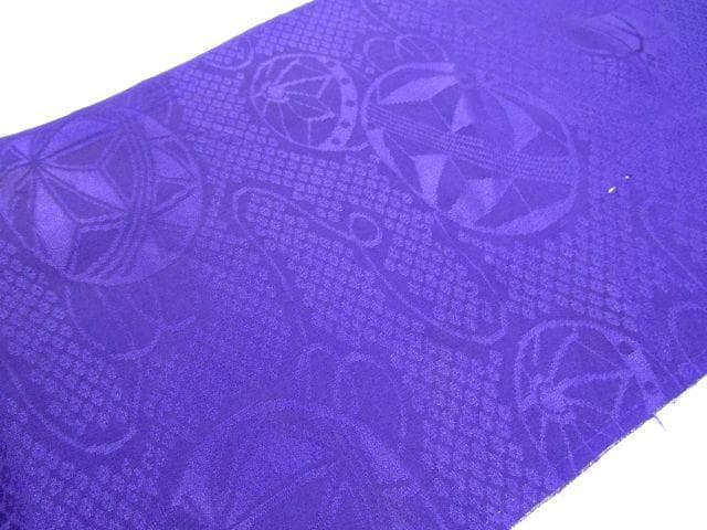 4点まとめて専用＝WA=19★紫地*手毬がたくさん*綸子*古布はぎれ★