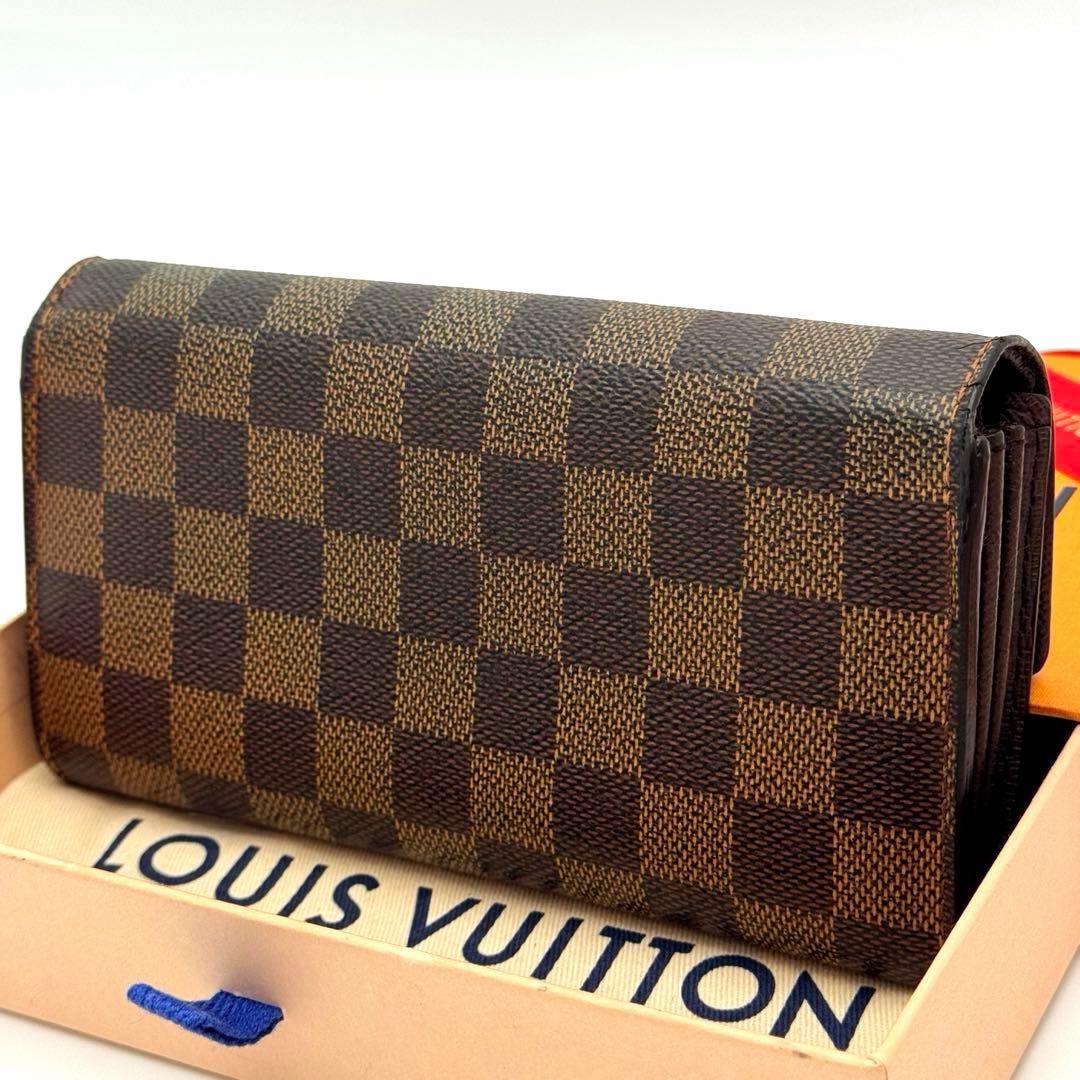 美品✨️ルイヴィトン　ダミエ・エベヌ　サラ　カード６枚　長財布　wallet