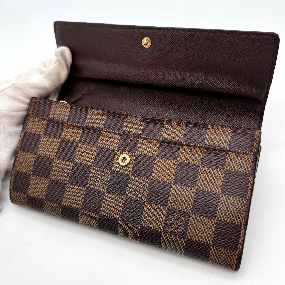 美品✨️ルイヴィトン　ダミエ・エベヌ　サラ　カード６枚　長財布　wallet