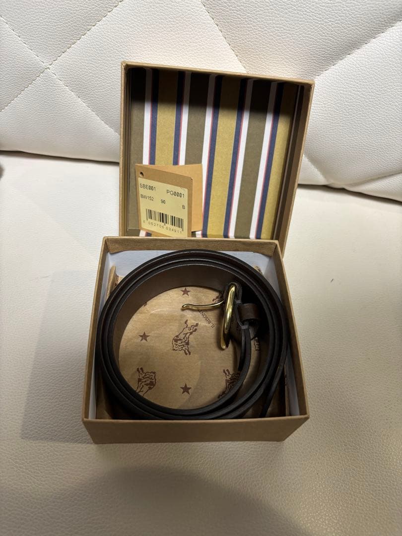 IL BISONTE ブラウンレザーベルト　イルビゾンテ　焦茶