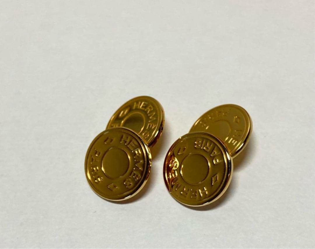 極美品　HERMES ゴールド　カフス　2個セット 箱付き　セリエ　エルメス