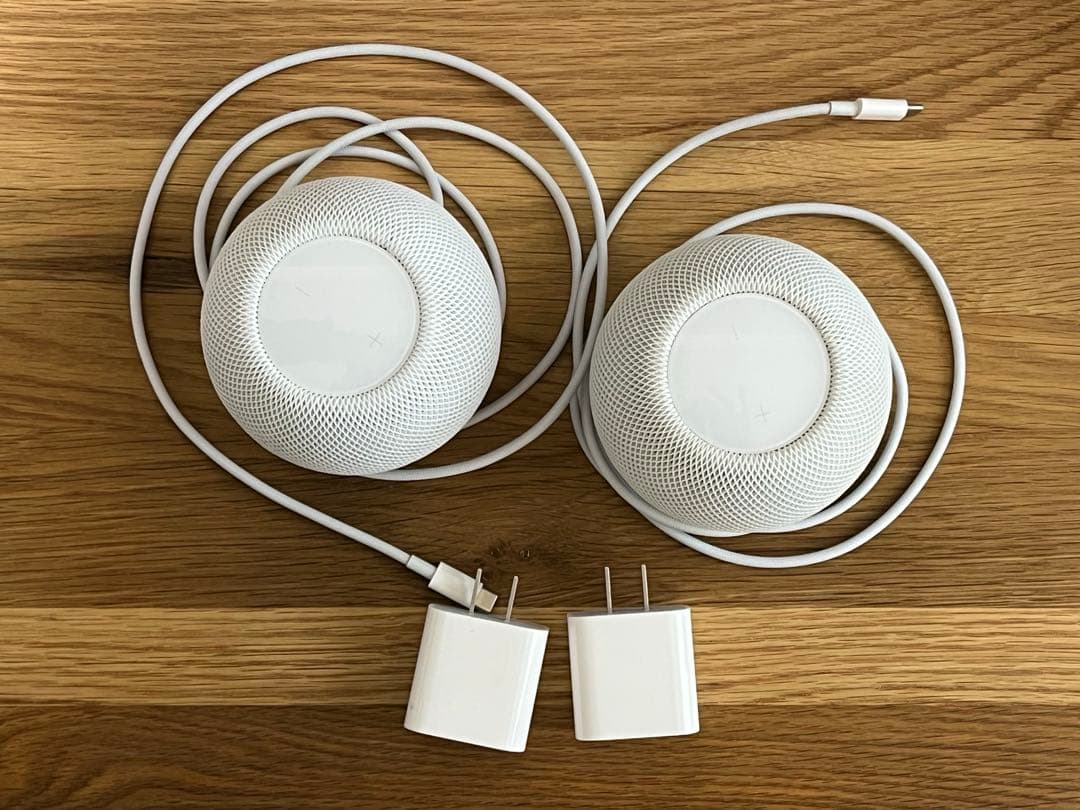 W*a様 Apple Pod mini ホワイト 2個 純正アダプタ付
