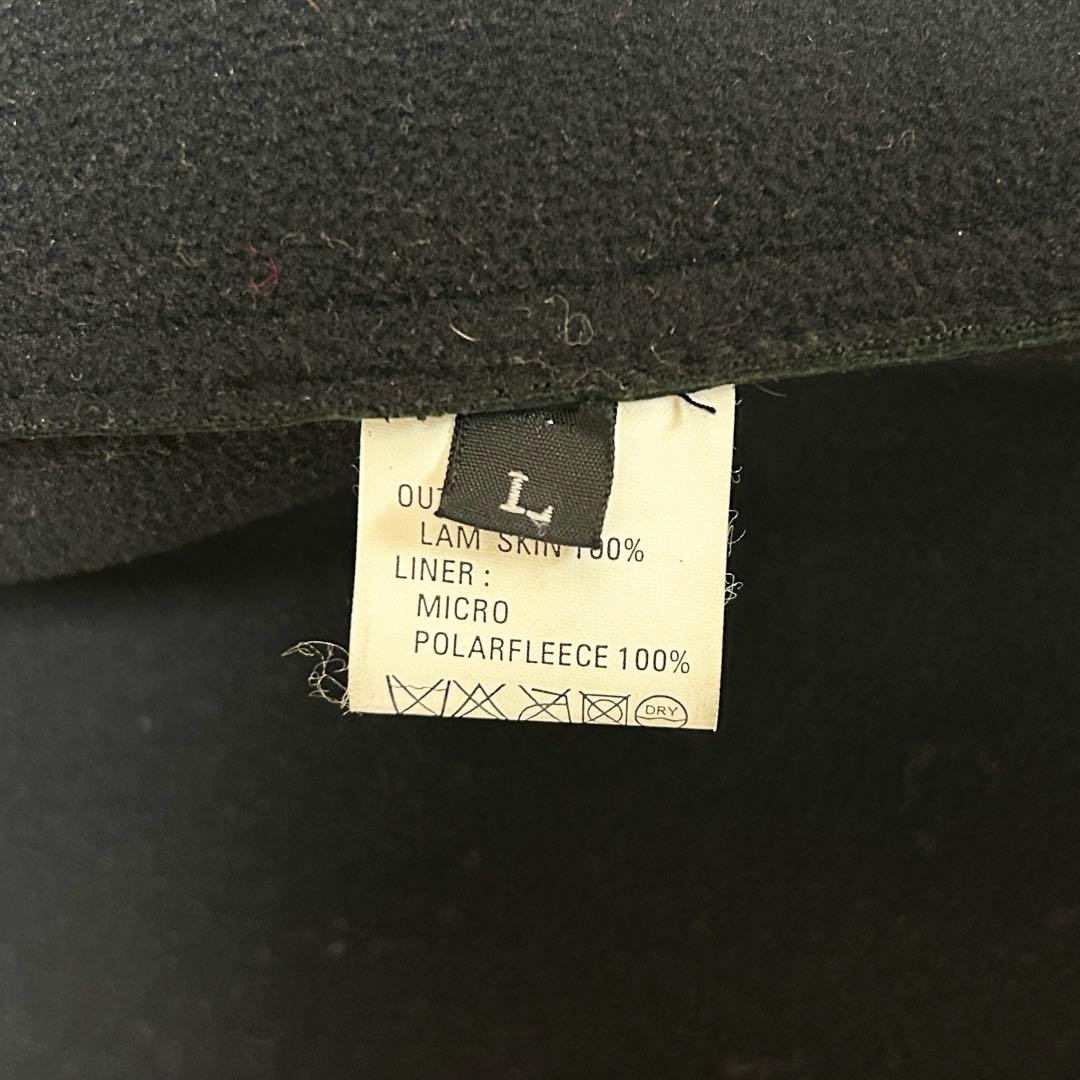 希少✨ イタリア製 レザーコート ラムスキン マイクロポーラーフリース 本革 黒