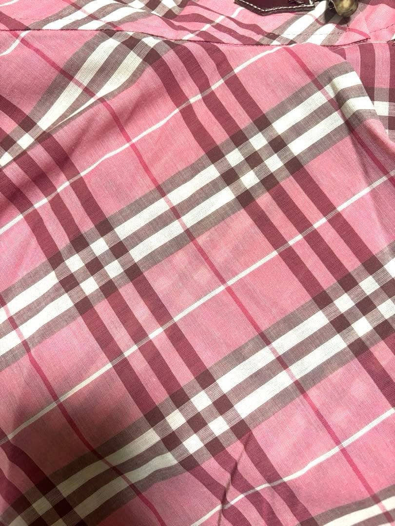 希少カラー バーバリーブルーレーベル ピンク ノバチェック 巻きスカート 38