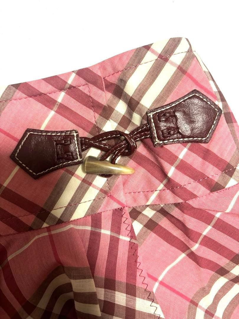 希少カラー バーバリーブルーレーベル ピンク ノバチェック 巻きスカート 38