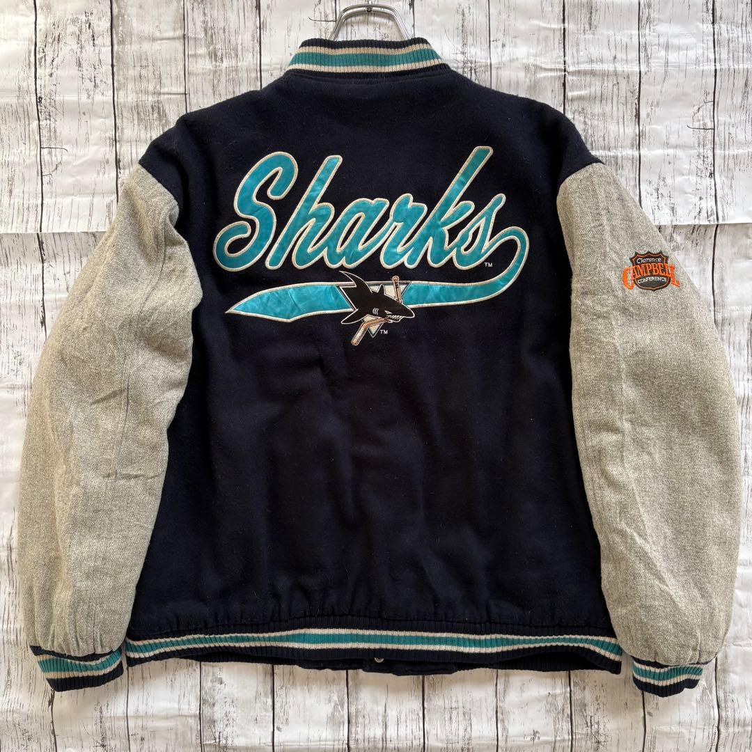 90s LOGO7 NHL SHARKS シャークス スタジャン