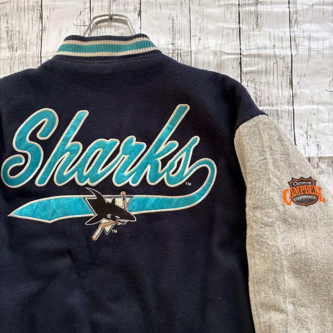 90s LOGO7 NHL SHARKS シャークス スタジャン
