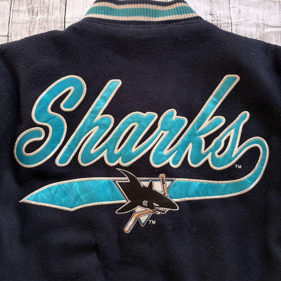 90s LOGO7 NHL SHARKS シャークス スタジャン