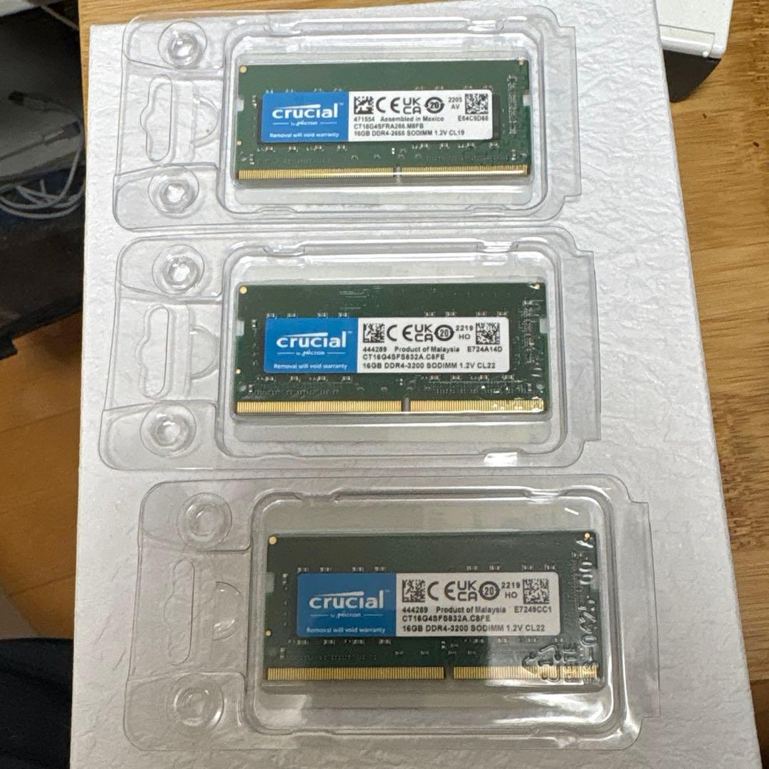 新品PCメモリ　16GB DDR4-3200 SODIMM 3枚セット