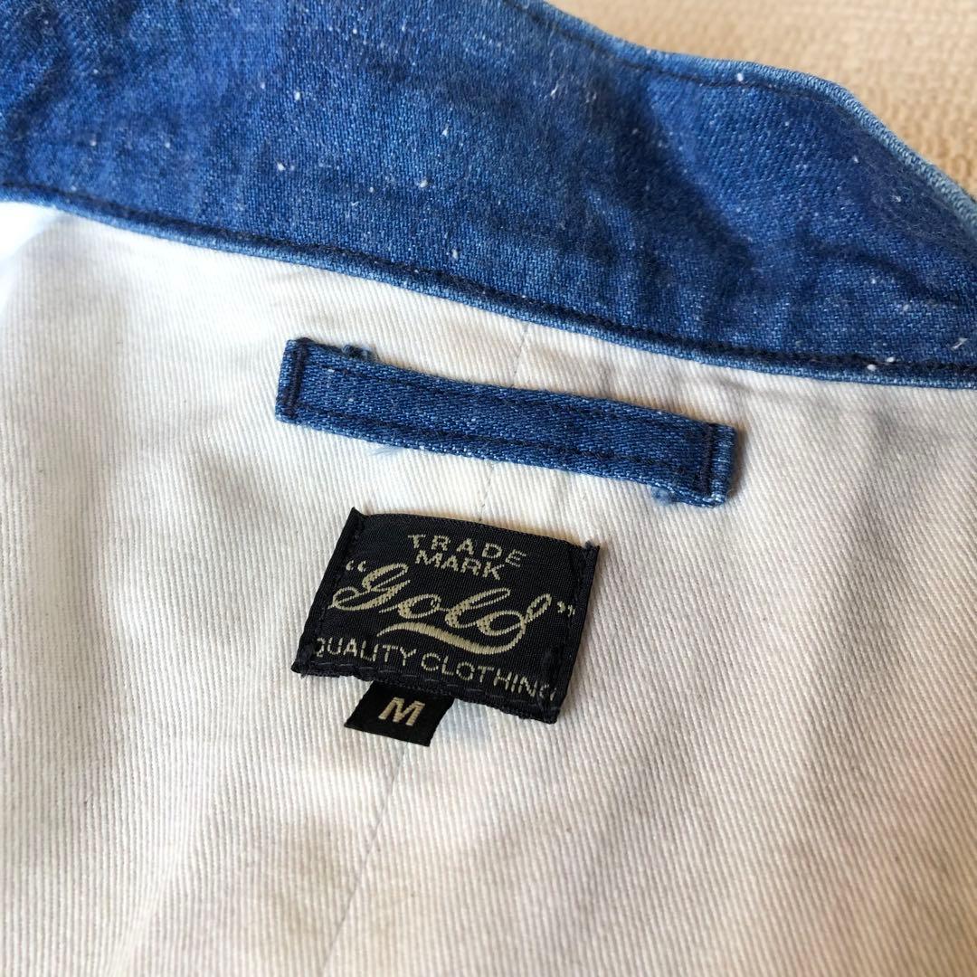 gold ゴールド ノーカラーショップコート 東洋エンタープライズ ガウン M