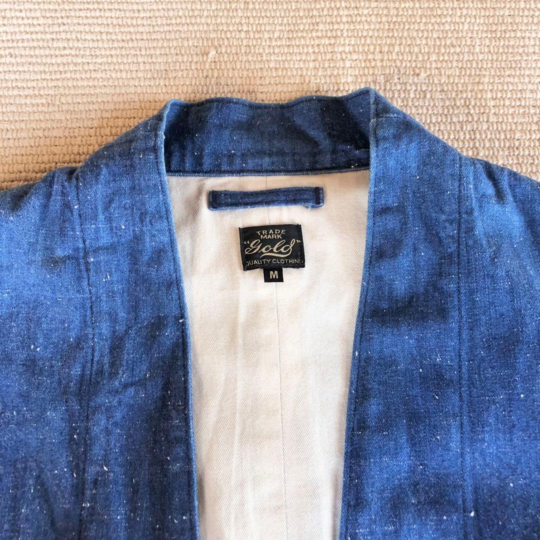 gold ゴールド ノーカラーショップコート 東洋エンタープライズ ガウン M