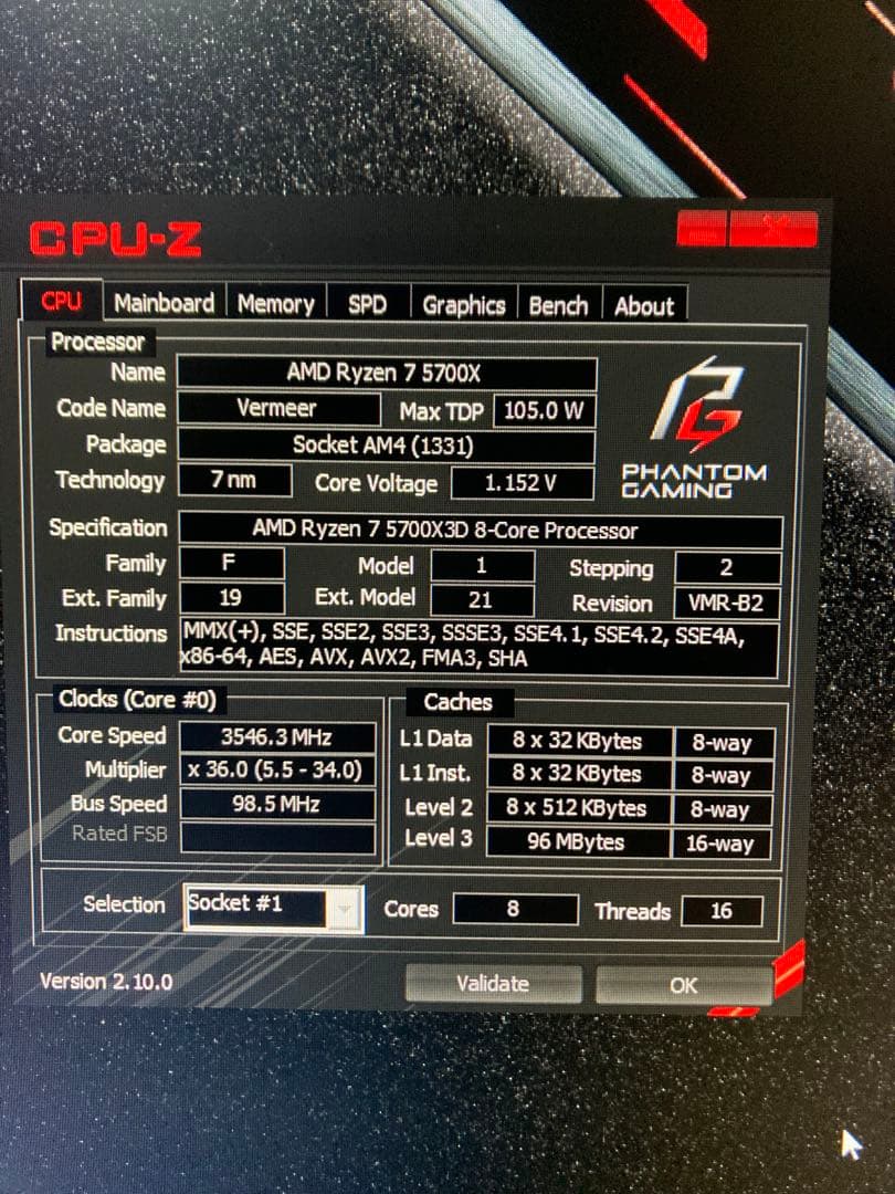 ryzen7 5700x3D 中古