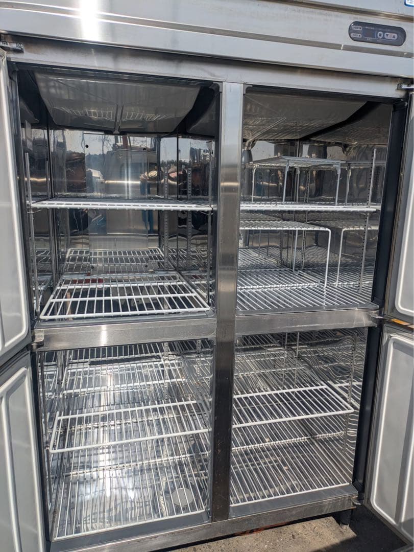 ステンレススチール 4ドア冷蔵庫／冷凍庫【動作確認済み】