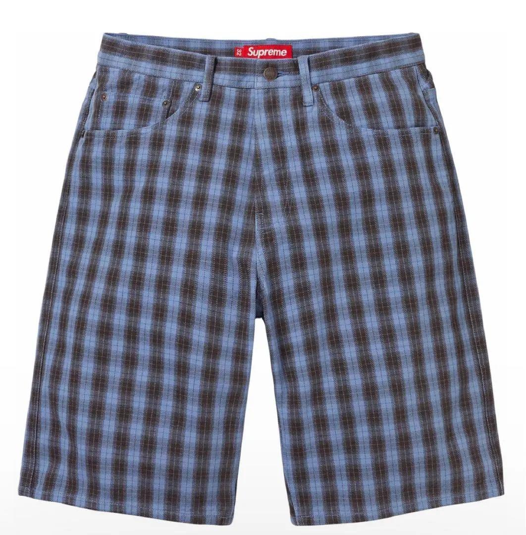 【レイ】Supreme Plaid Baggy Short Blue