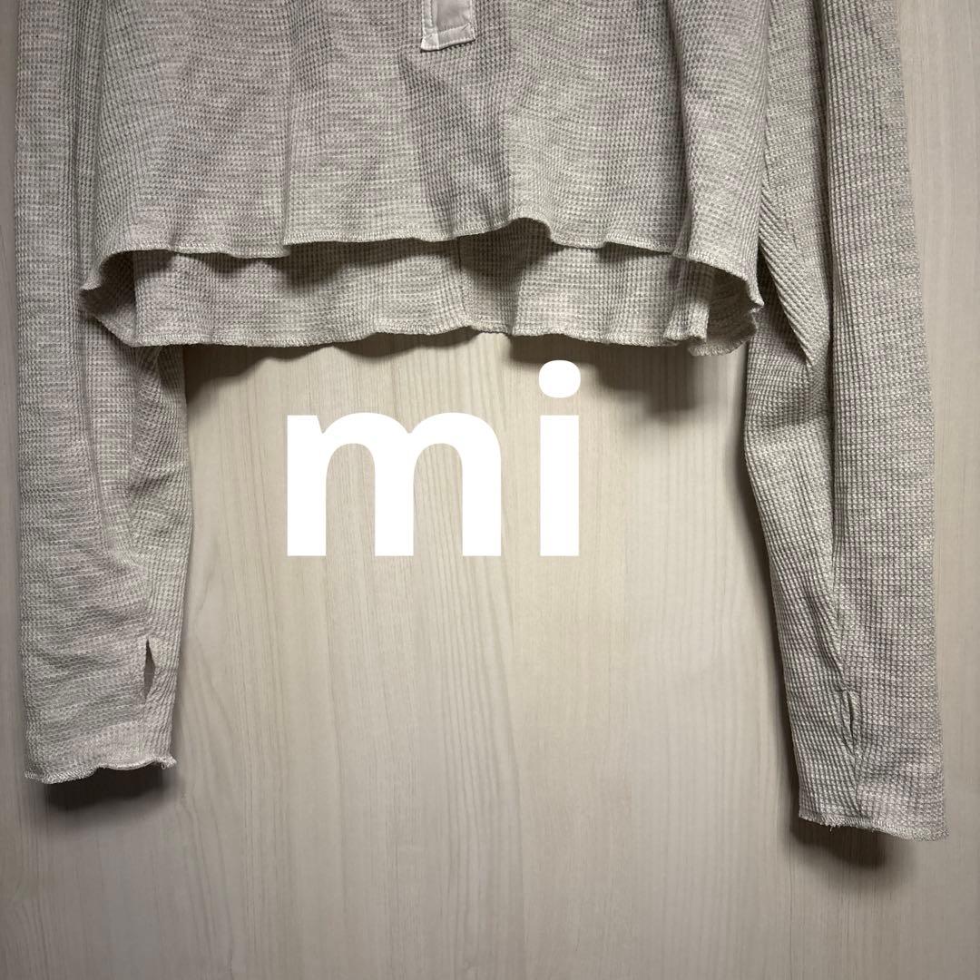 anuke Waffle Henley Tops オートミール