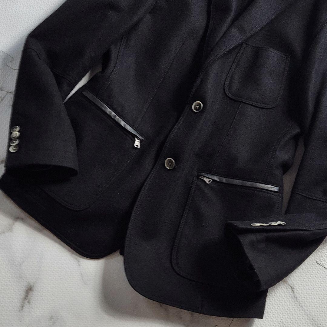 入手困難✨XL相当 HUGO BOSS テーラードジャケット レザー 切り替え