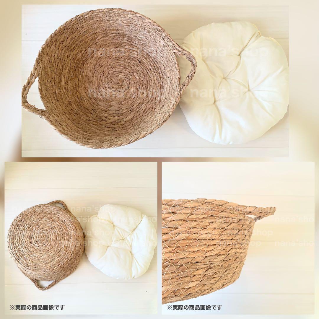 手編み風かごセット【ねこ】♪ニューボーンフォト撮影衣装　小道具　ベビーフォト