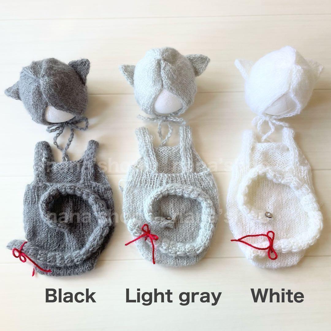 手編み風かごセット【ねこ】♪ニューボーンフォト撮影衣装　小道具　ベビーフォト