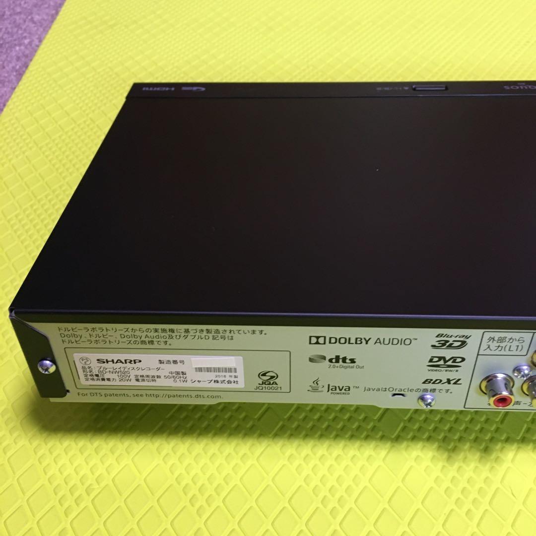 ◆美品◆シャープ　BD-NW520◆2番組同時録画◆純正リモコン◆HDD換装済み