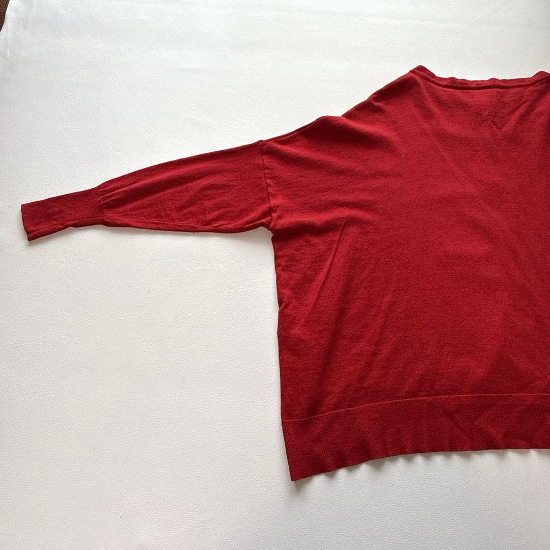 Veritecoeur カーディガン　シルク　カシミヤ混 赤　フリーサイズ