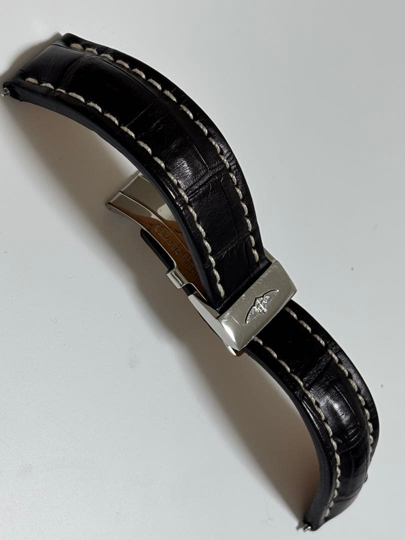 Breitling ブラック クロコレザーベルト ブライトリング　純正