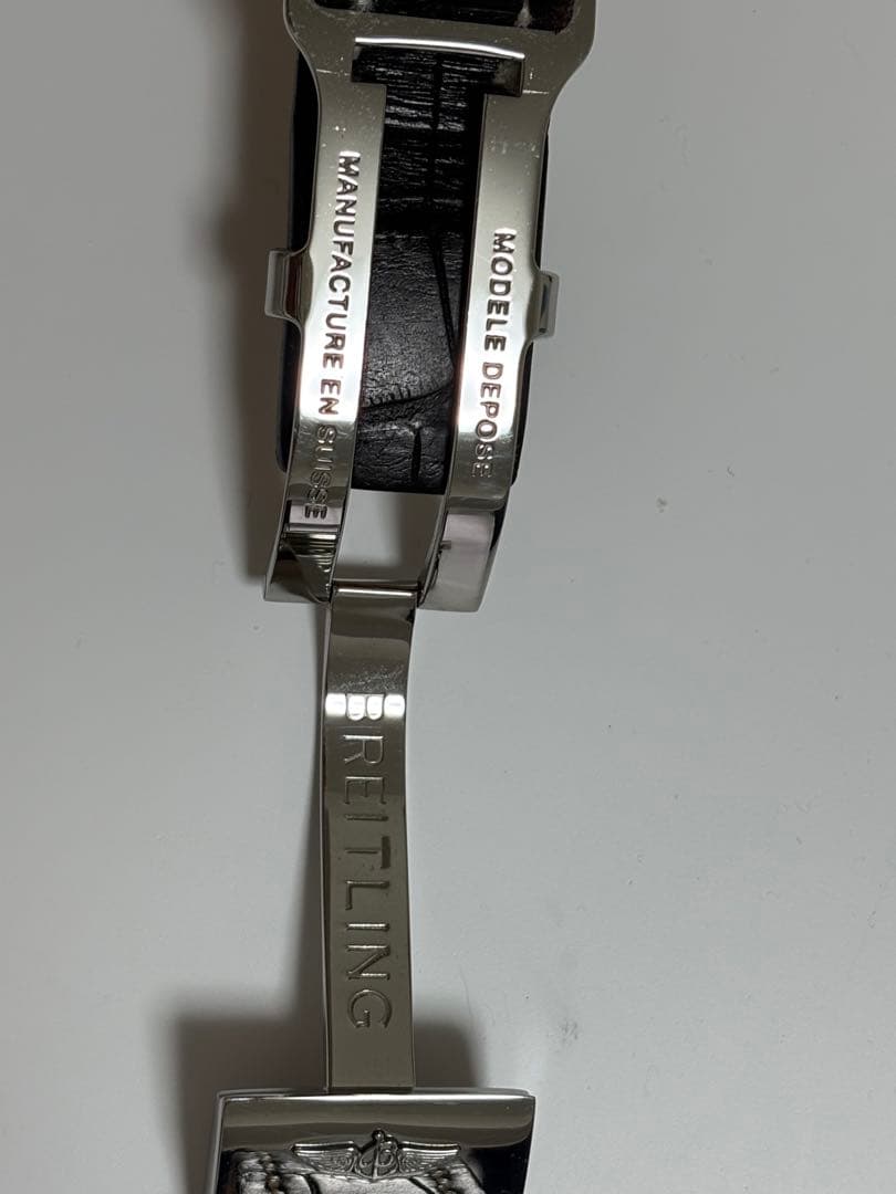 Breitling ブラック クロコレザーベルト ブライトリング　純正