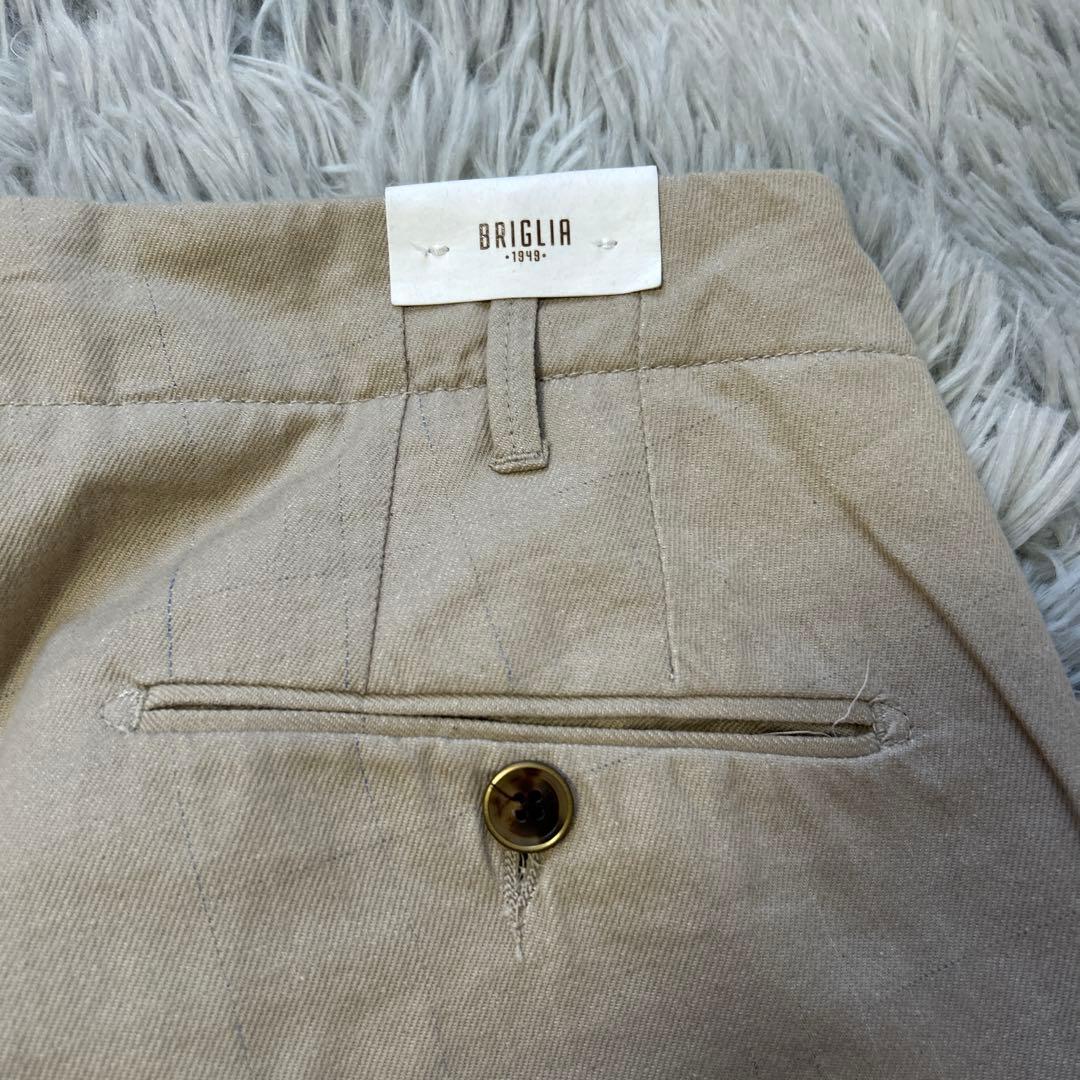 【新品】BRIGLIA 1949 ストライプ スラックス チノパン 48サイズ