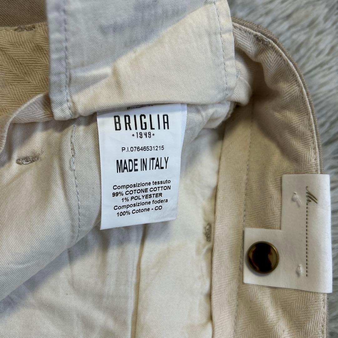 【新品】BRIGLIA 1949 ストライプ スラックス チノパン 48サイズ