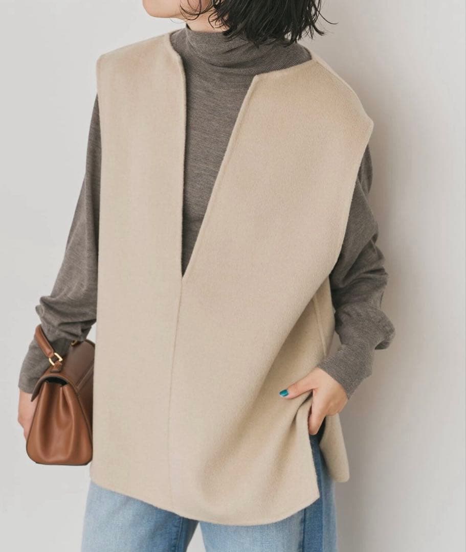 美品★Spick &spanダブルフェイスVネックベスト