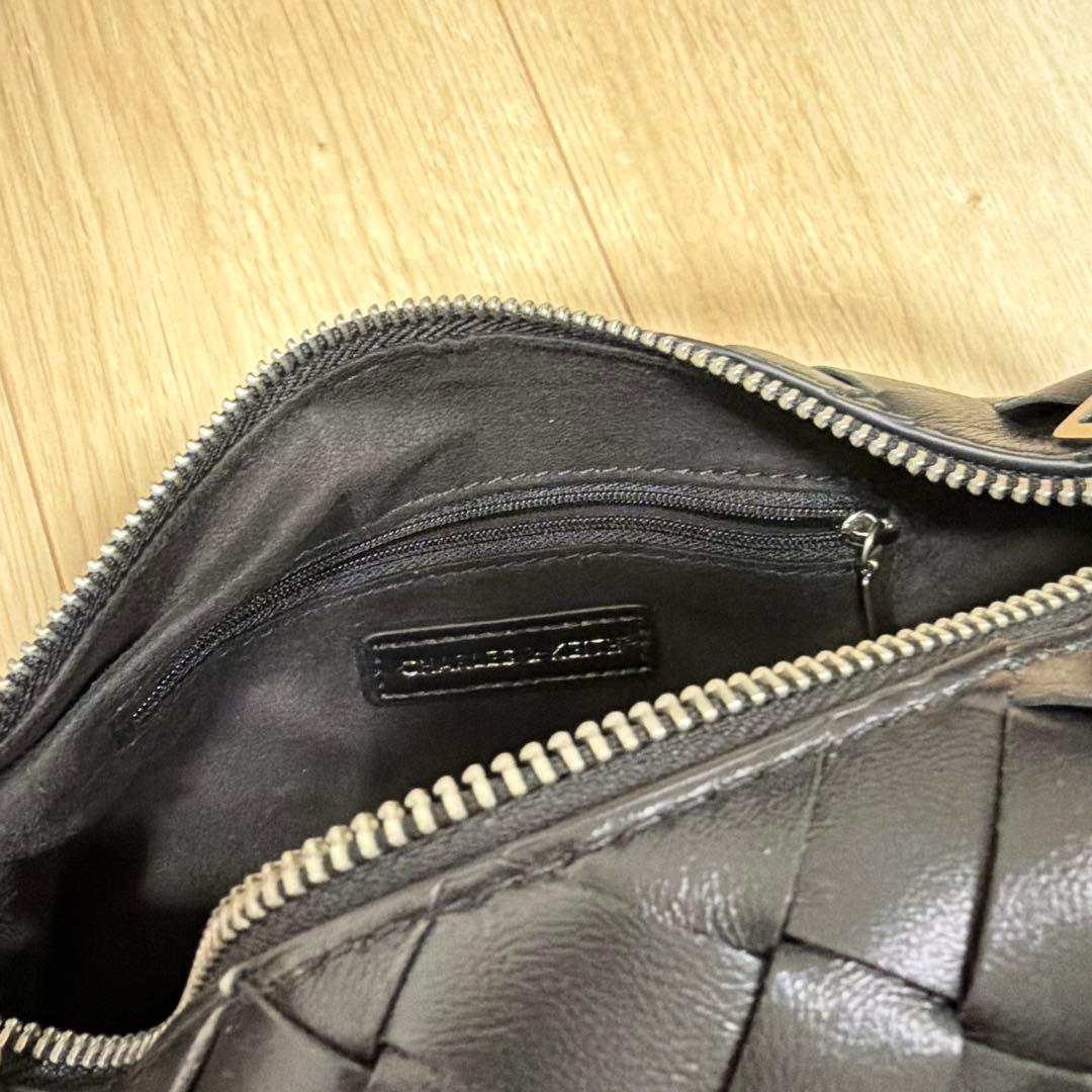 Ivette イヴェット ウーブンショルダーバッグ - ノワール