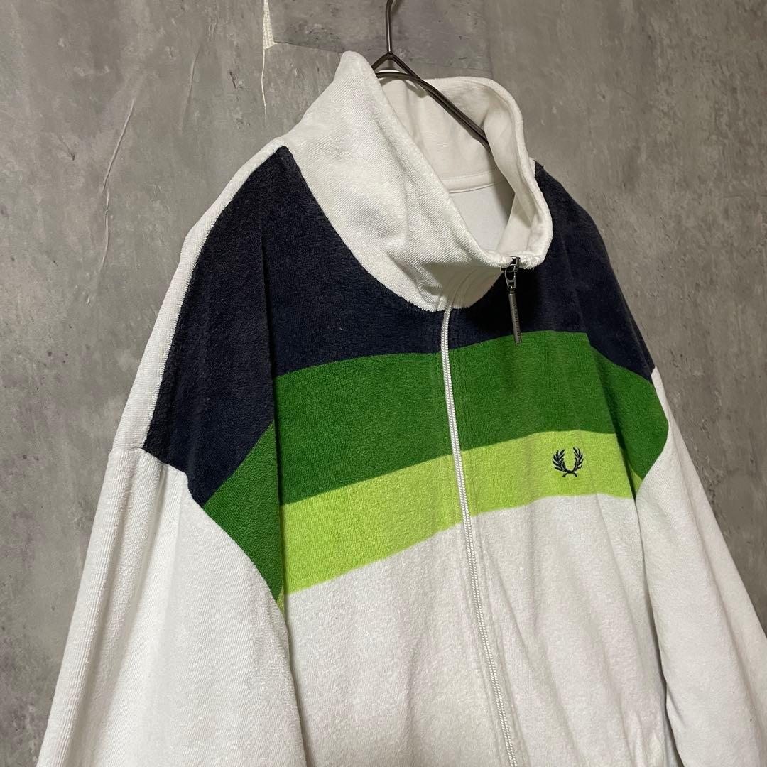 FREDPERRYフレッドペリートラックジャケットジャージブルゾン白ホワイト希少