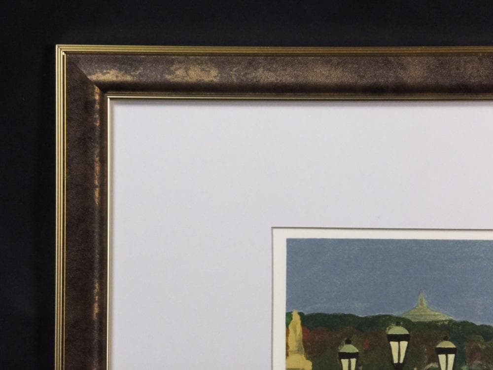 小杉小二郎　直筆サイン『巴里 コンコルド広場』リトグラフ 1996年 0720J