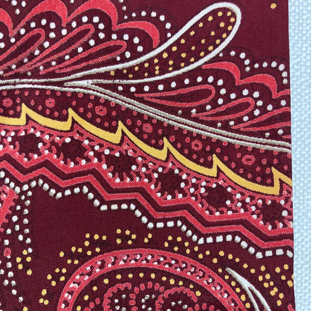 40s 50sヴィンテージ ペイズリー レーヨン ストール えんじ オレンジ 赤