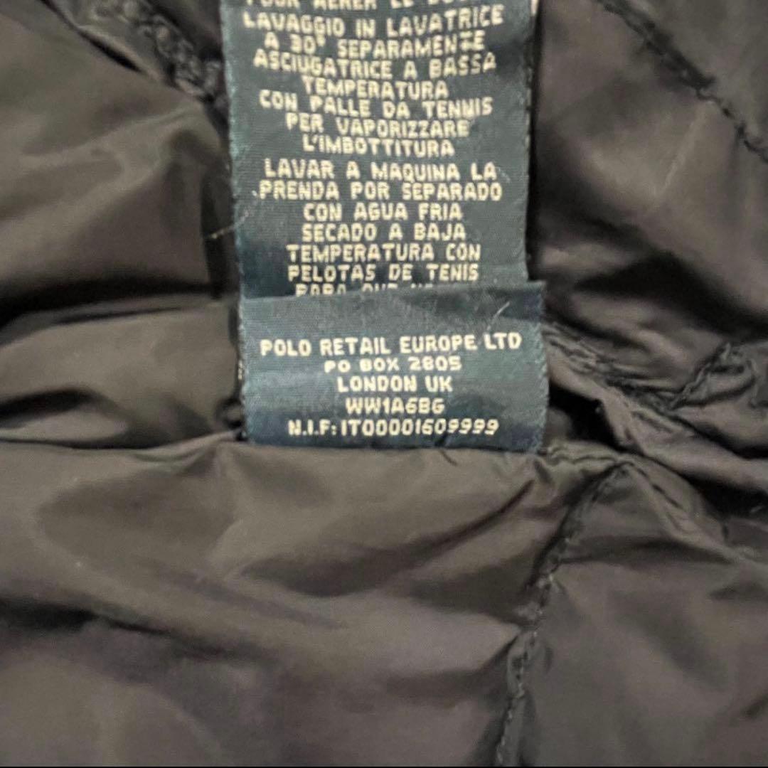 POLO RALPH LAURENダウンベスト フード収納ブラックオレンジポニー