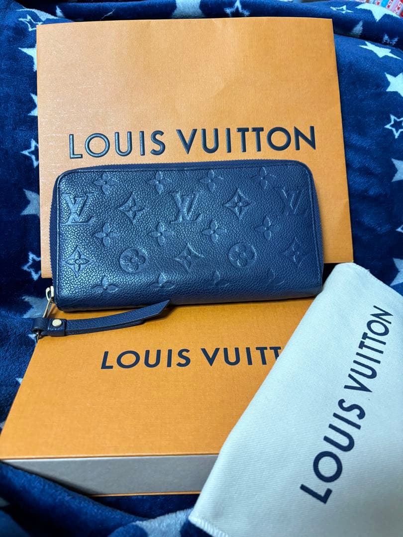 ルイヴィトン モノグラム アンプラント スクレットロン ネイビー 長財布