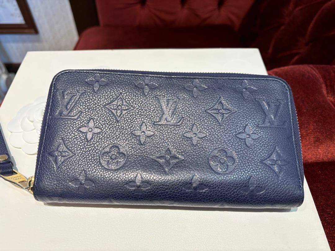 ルイヴィトン モノグラム アンプラント スクレットロン ネイビー 長財布