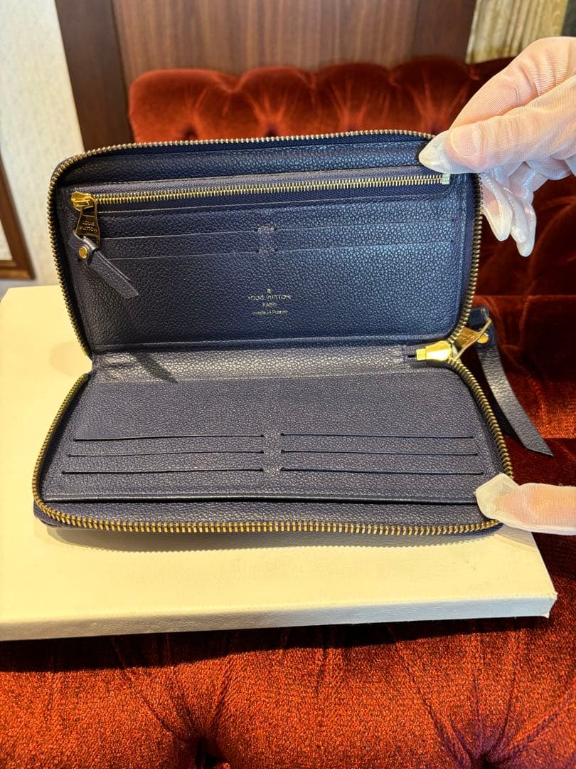 ルイヴィトン モノグラム アンプラント スクレットロン ネイビー 長財布