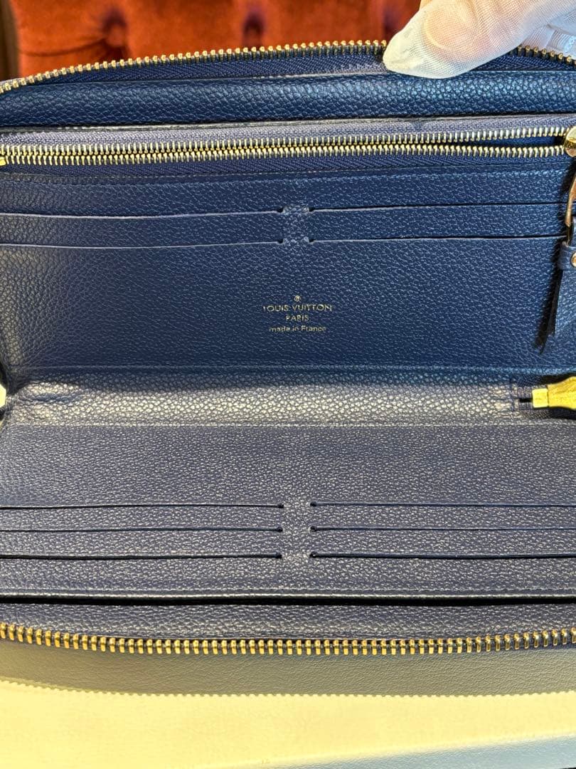 ルイヴィトン モノグラム アンプラント スクレットロン ネイビー 長財布