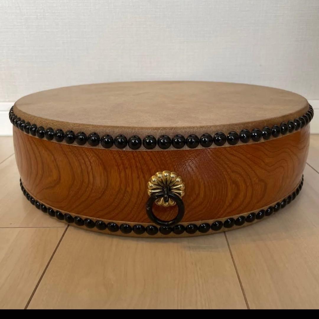 和太鼓 平太鼓 33cm 1尺1寸　和楽器 上鳴 日本製　くりぬき　本革