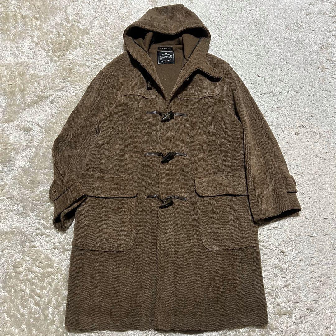 グローバーオール キングストン ヘリンボーン ダッフルコート 茶系 XL相当