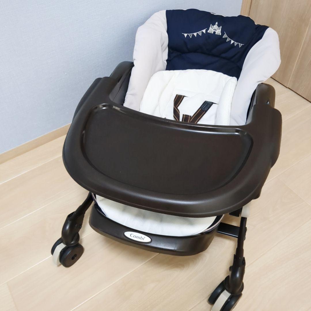 【美品】コンビ　combi　ネムリラ　ハイローチェア　手動　シンプライト