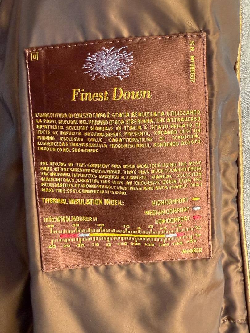 ムーレーダウンジャケット グレーベージュ ファー付き