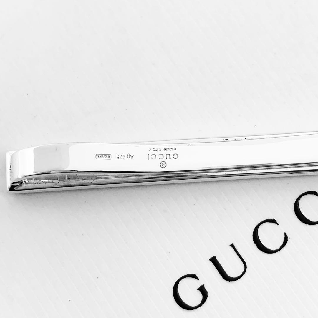 【超美品/現行】GUCCI ネクタイピン　ダイアゴナル　925 冠婚葬祭